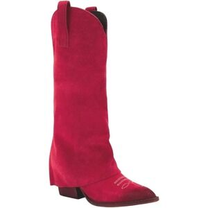New STEVE MADDEN Cowboy Sorvino Red Suede Tall Knee Highs Western Boho Boots 6